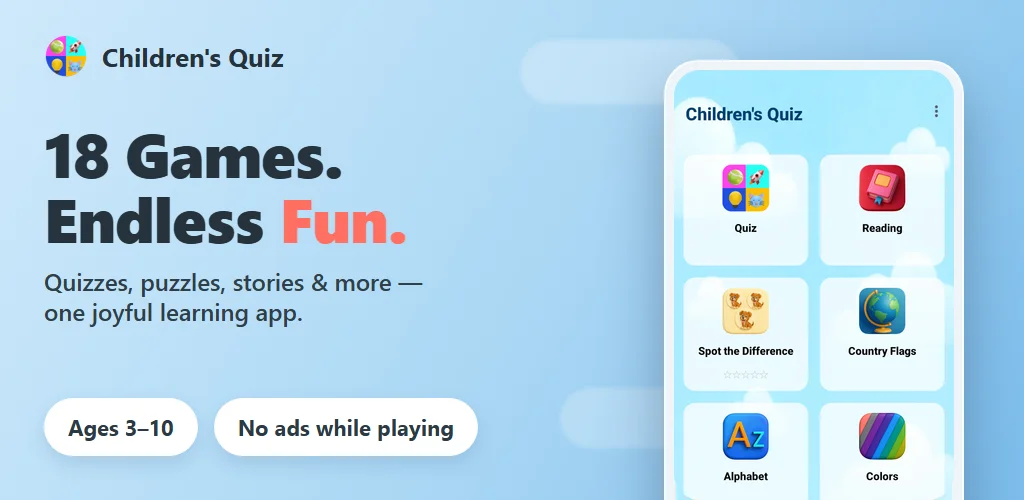 Children's Quiz — 18 games, endless fun