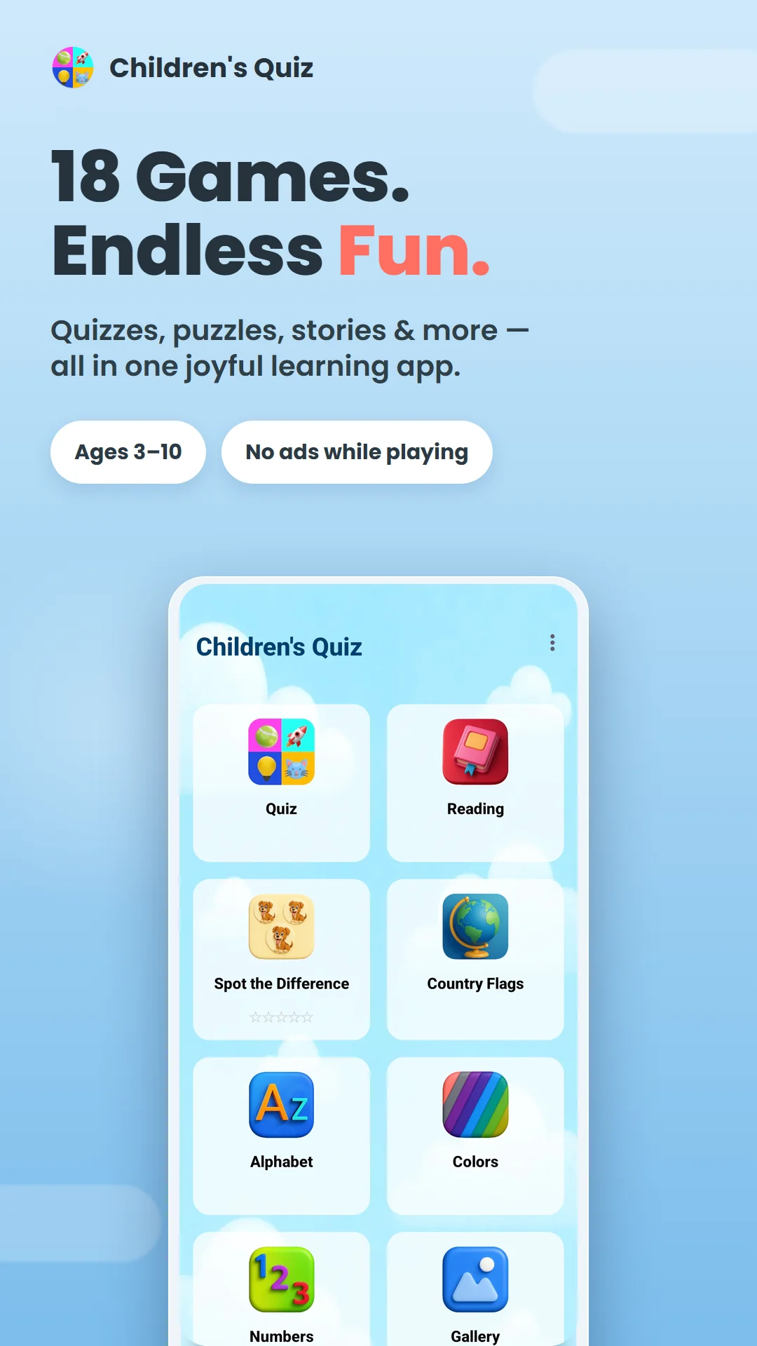 Children's Quiz app preview