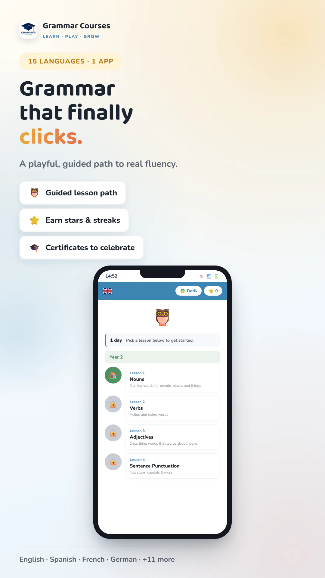 Grammar Courses app preview