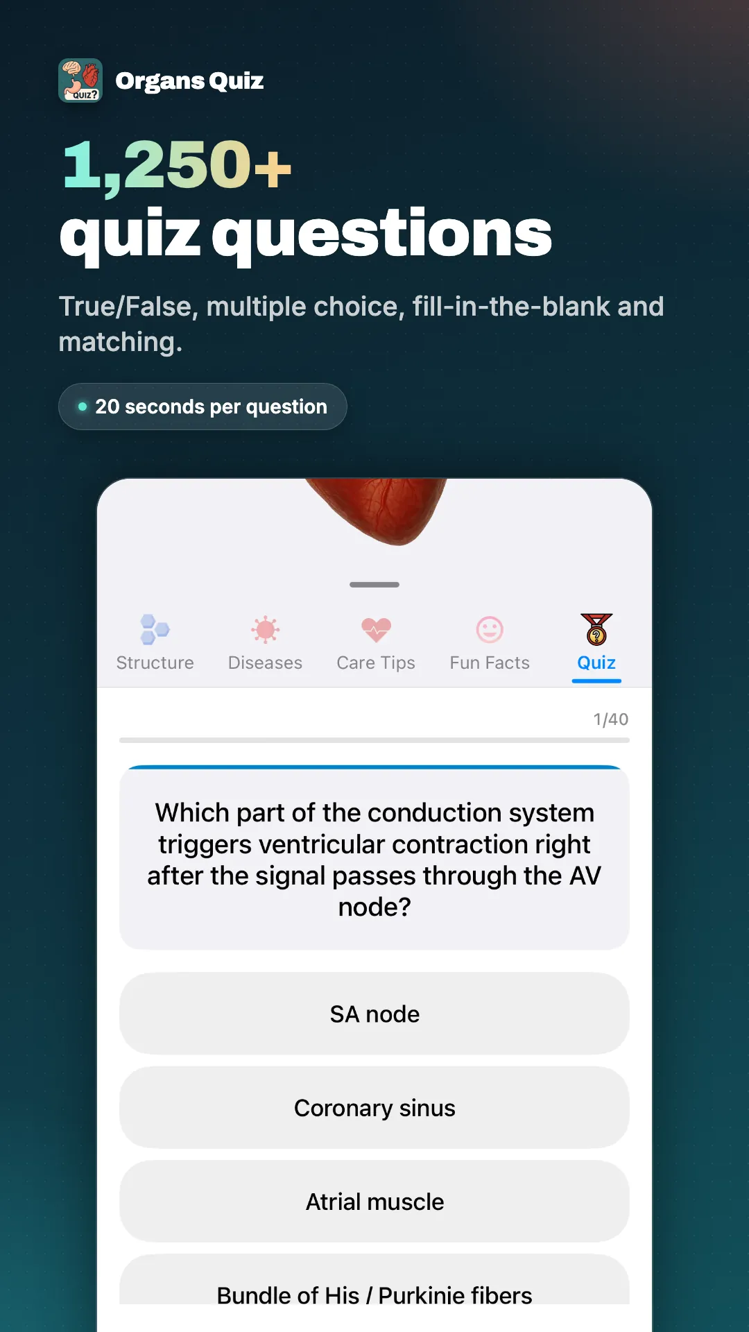 Organs Quiz app preview