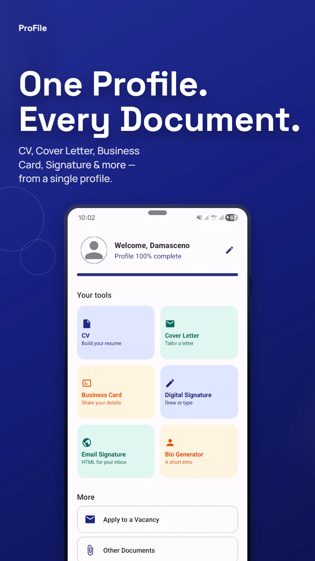 ProFile app preview